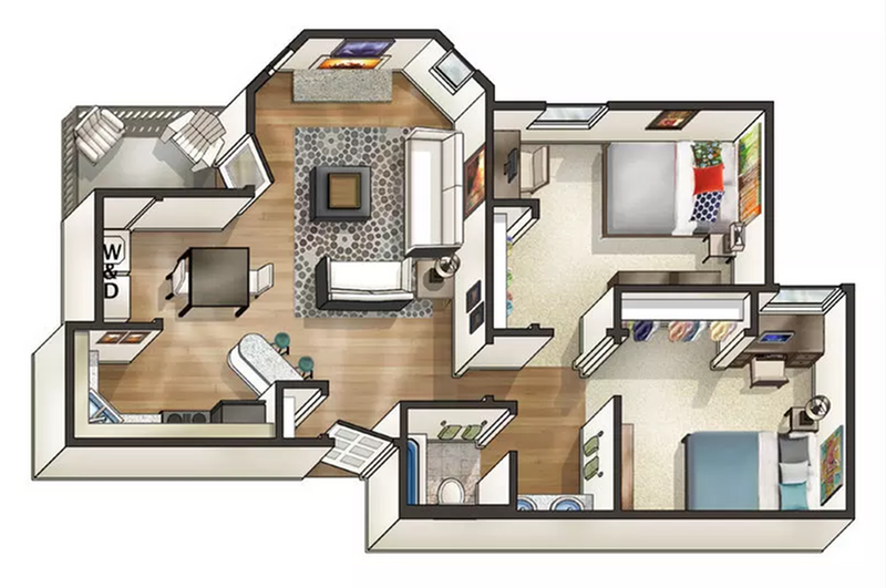 2 Bed/ 1 Bath Unfurnished